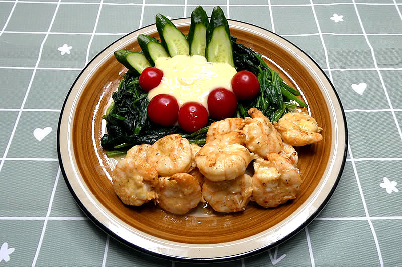 エビマヨほうれん草